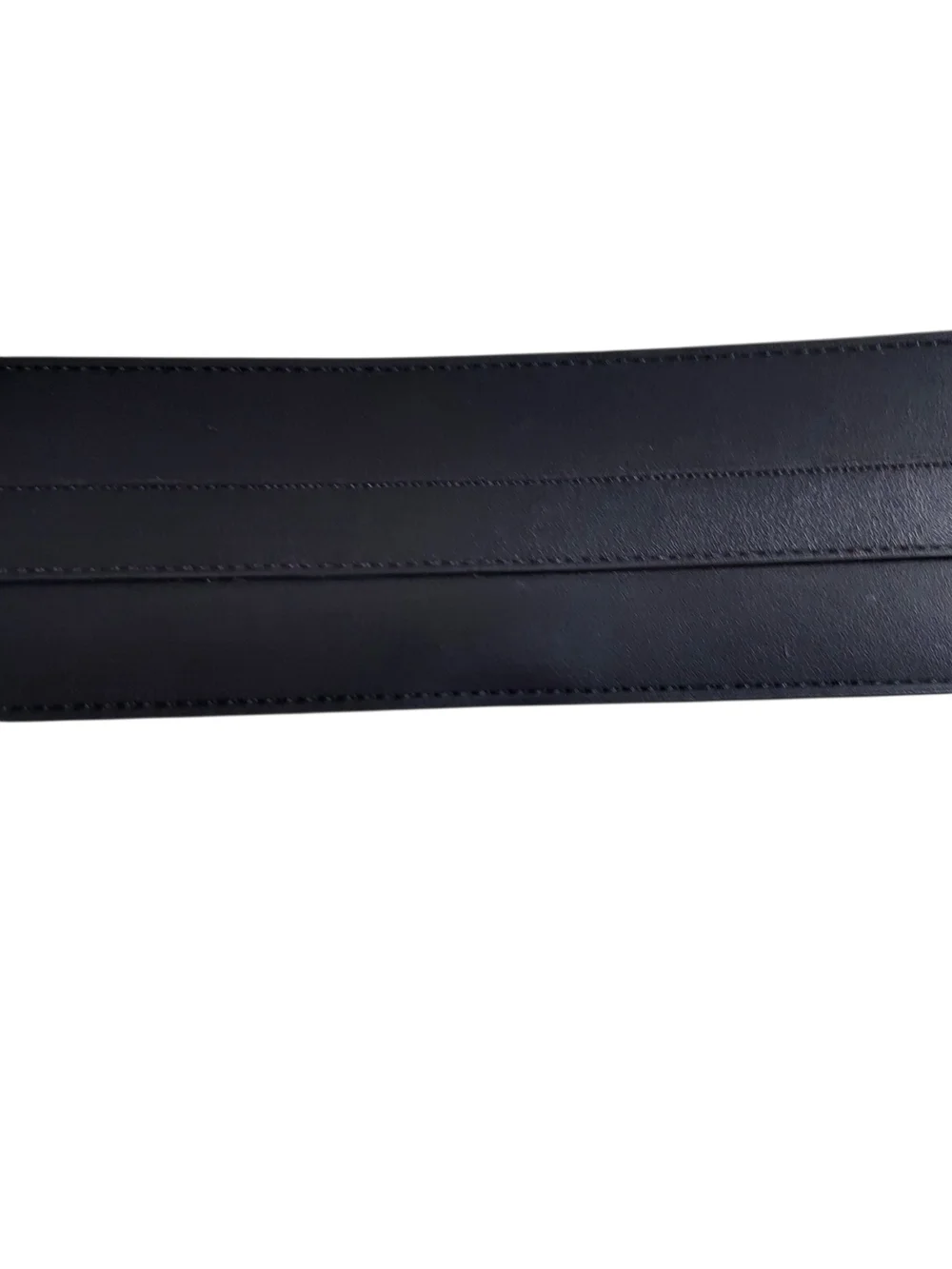 Sam Edelman Black Leather Wide Wrap Waist Belt Gold Logo Buckle Size S NWT